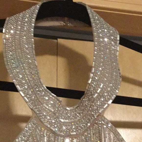 Xscape Green Embellished Halter Mermaid Go… - Picture 5 of 9